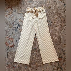 Express yellow Striped Wide Leg Pants